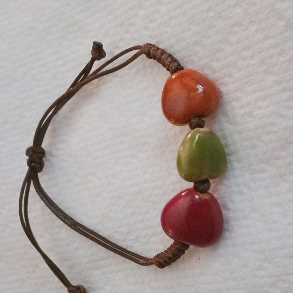 Red, green, and orange stone bracelet